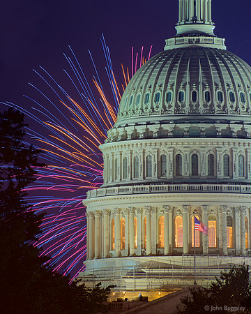 A neon Capitol celebration
