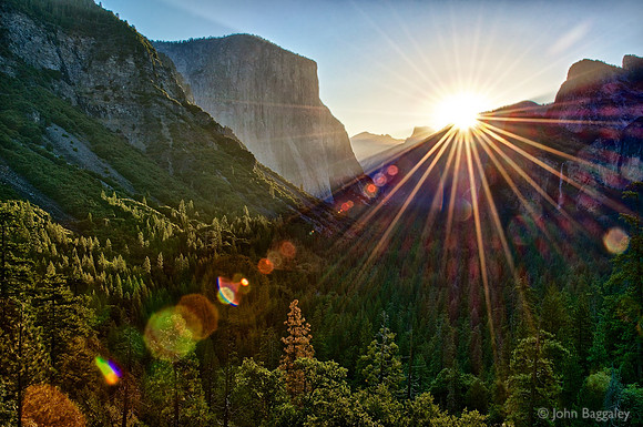 Sunburst over Yosemite Valley