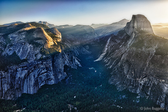 North Dome and Half Dome at Sunrise