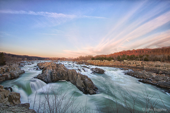 Winter sunset over Great Falls