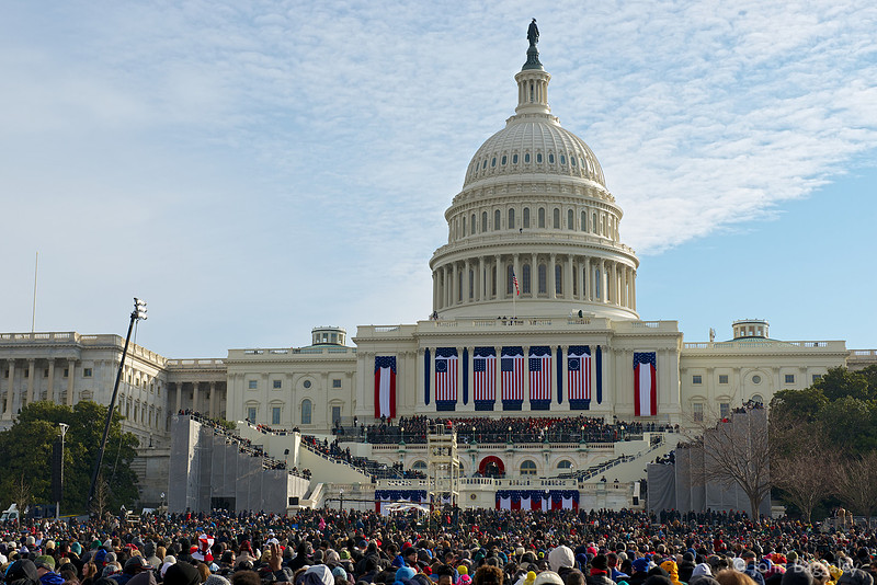 The Capitol during the second inauguration of President Obama.