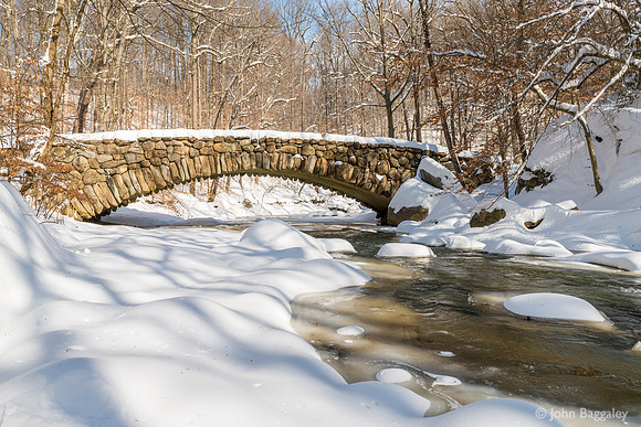 Boulder Bridge with snow