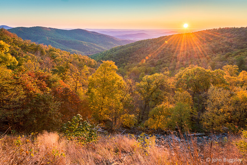 Clear Sky Autumn Sunrise in Shenandoah