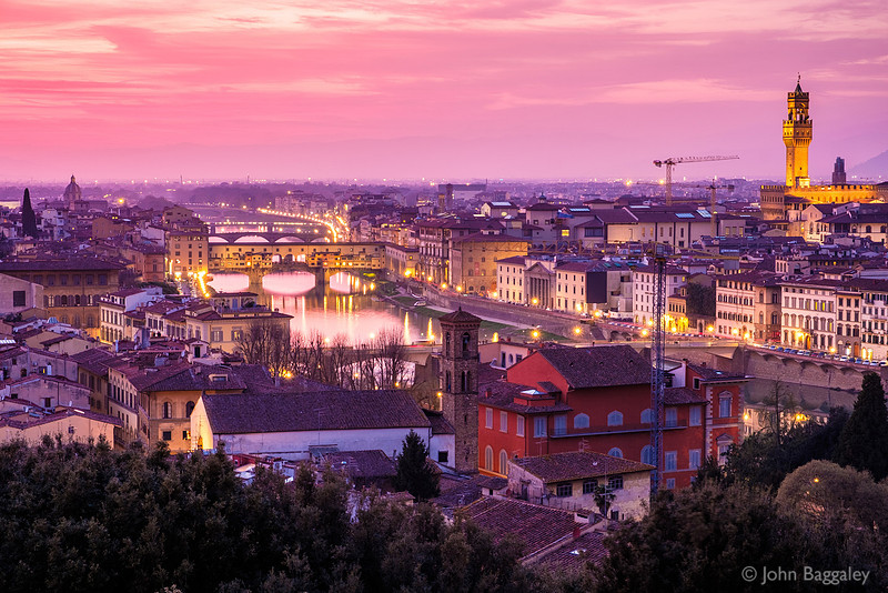 Pink skies over Florence