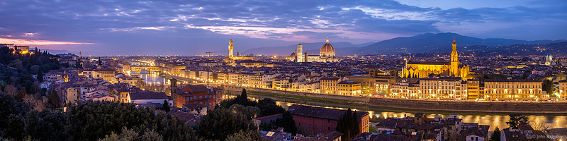 Nightfall on Florence panorama
