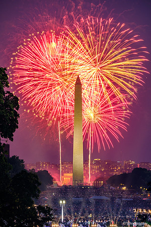 Washington Monument with Fireworks No. 1