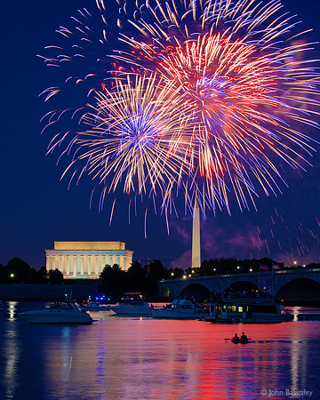 Red, white, and blue over the Potomac