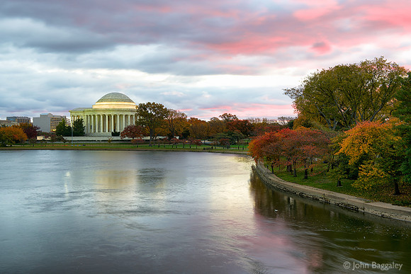 Cloudy sunrise at the Tidal Basin